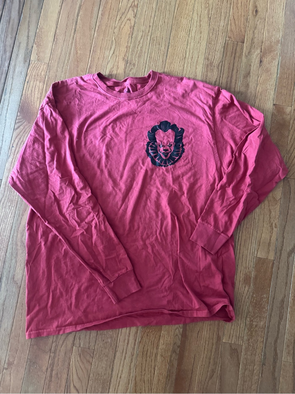 Men's Long Sleeve Graphic Shirt - Red pennywise IT Halloween